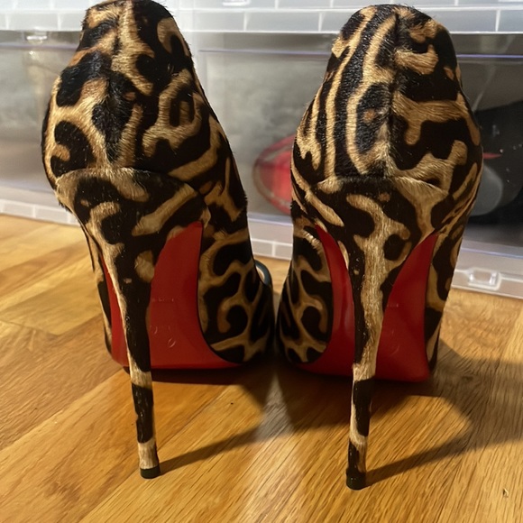Christian louboutin leopard print calf hair 120 mm heel - Picture 3 of 6